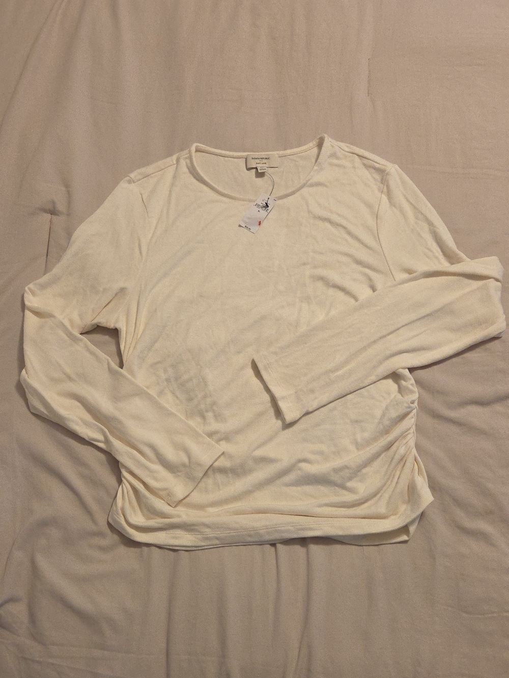 Banana Republic Soft Luxe Cream Long Sleeve Top
